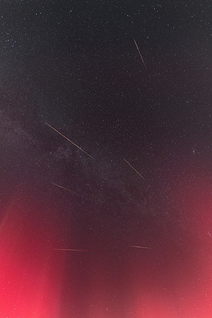 Perseid Meteors and Aurora