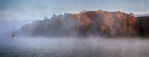 Foggy Fall on Lake Monroe
