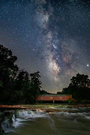 Milky Way over Cataract Covered Bridge