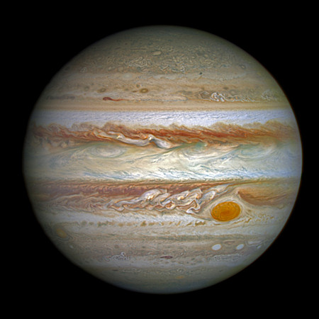 Jupiter and its shrunken Great Red Spot