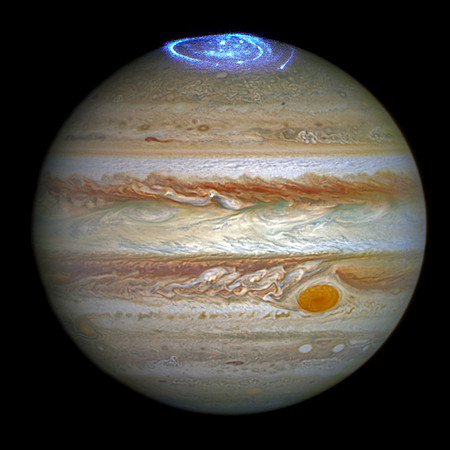 Jupiter and its shrunken Great Red Spot