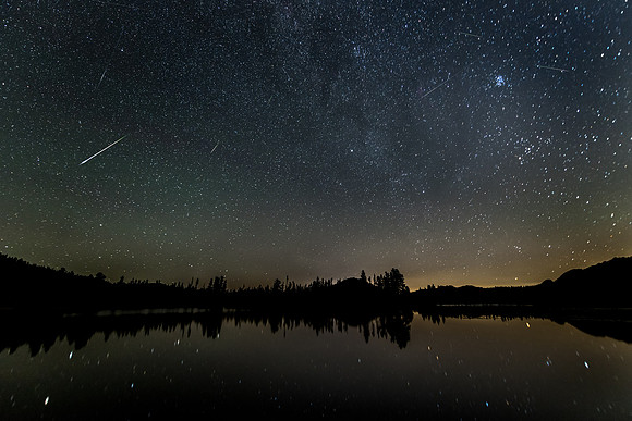 Perseid Meteors above Sprague Lake