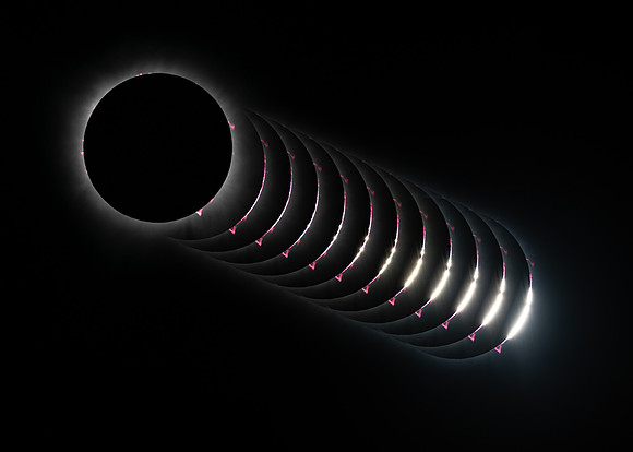 Baily's Beads and Prominences, Solar Eclipse 8 April 2024