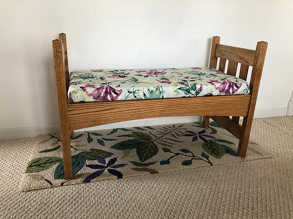 Red Oak Upholstered Bench