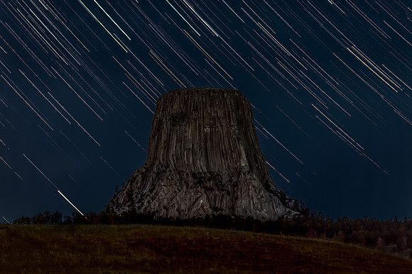 Star Trails over Devil's Tower
