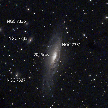 Supernova 2025rbs in spiral galaxy NGC 7331