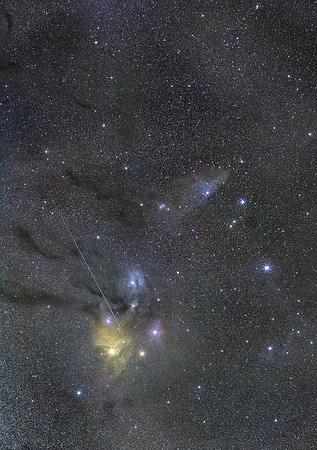 Meteor Photobombs Comet and Milky Way